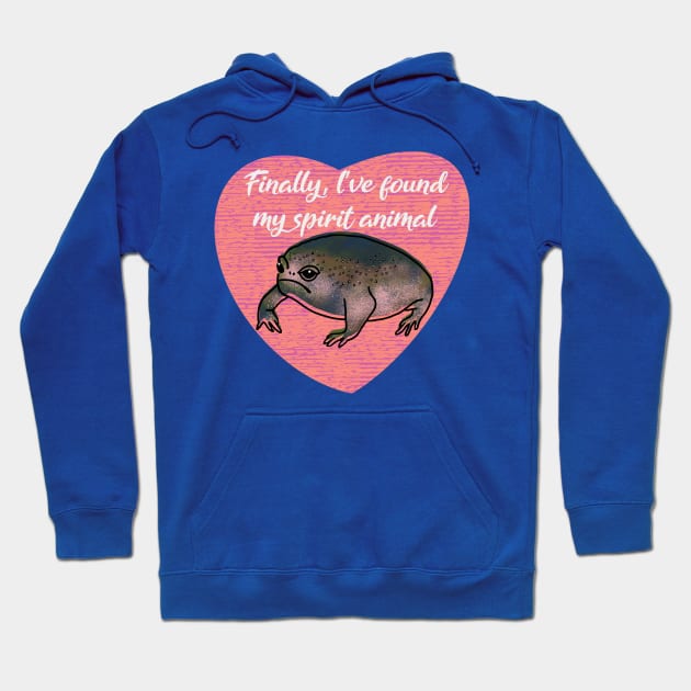 Black Desert Rain Frog Finally, I have found my spirit animal Love Heart Hoodie by okpinsArtDesign